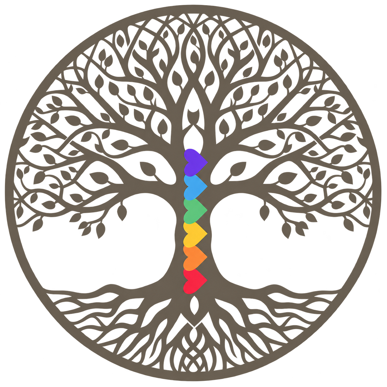 Rooted Healing tree of life emblem